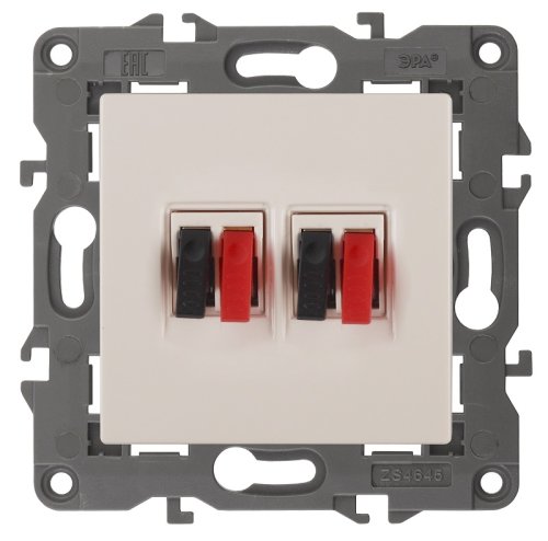 Розетка аудио без рамки Эра Elegance 2-м. слоновая кость картинка